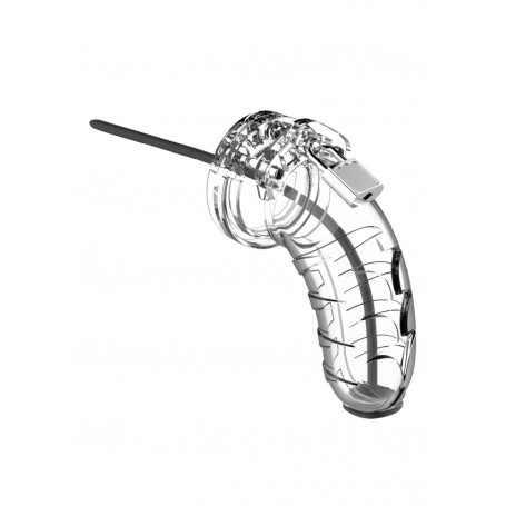 Chastity Cage with Urethral Dilator-Model 16- Cock Cage - Transparent