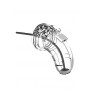 Chastity Cage with Urethra Plug - Model 15-Cock Cage - Transparent
