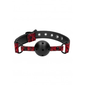 Morso forato Breathable Luxury Ball Gag - Burgundy