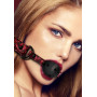 Morso forato Breathable Luxury Ball Gag - Burgundy