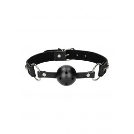 Morso con strass Breathable Ball Gag - with Diamond Studded Straps - Black