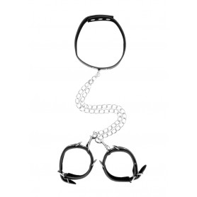 Collare con polsini Bonded Leather Collar With Hand Cuffs