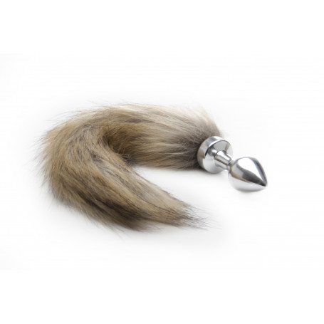 Plug con coda Fox Tail Buttplug - Silver