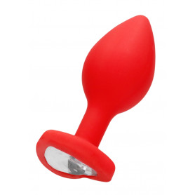 Plug con gioielllo Diamond Heart Butt Plug - Regular - Red