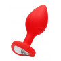 Plug con gioielllo Diamond Heart Butt Plug - Regular - Red