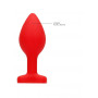 Plug con gioielllo Diamond Heart Butt Plug - Regular - Red