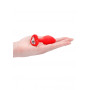 Plug con gioielllo Diamond Heart Butt Plug - Regular - Red