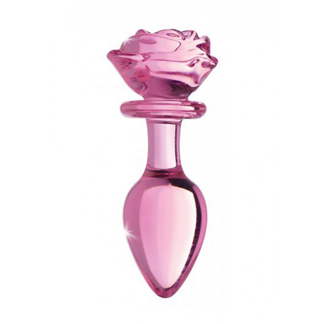 Plug in vetro Glass Large Anal Plug - Pink Rose