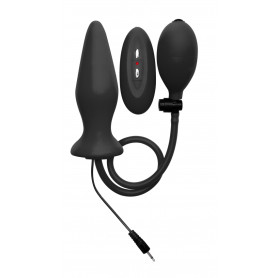 Plug con vibrazione Inflatable Vibrating Silicone Plug - Black