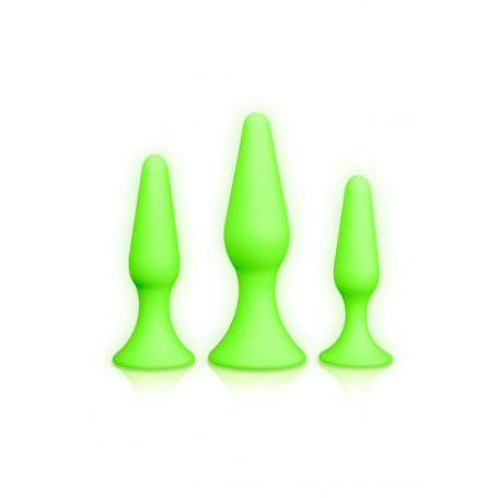 Kit plug Butt Set - Glow in the Dark - Neon Green/Black