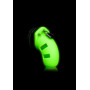 Model 20 Cock Cage Chastity Belt - 3.5" - GitD - Neon Green/Black