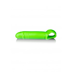 Phallic Sheath Smooth Stretchy Penis Sleeve - Glow in the Dark - Neon Green