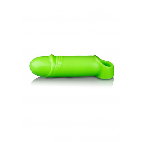 Phallic Sheath Smooth Thick Stretchy Penis Sleeve - GitD - Neon Green