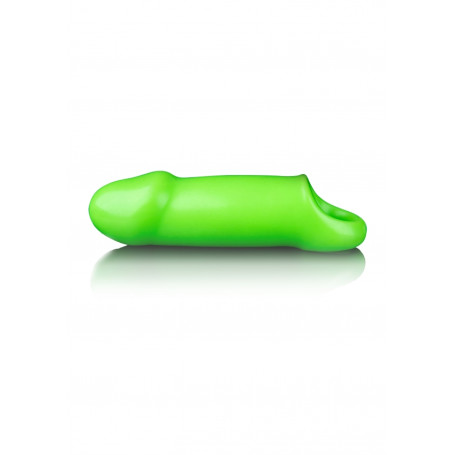 Penis Sheath Smooth Thick Stretchy Penis Sleeve - GitD - Neon Green