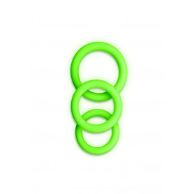 Penis Ring Kit 3 pcs Cock Ring Set - Glow in the Dark - Neon Green