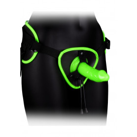 Fallo indossabile Strap-on Harness - Glow in the Dark - Neon Green/Black