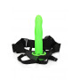 fallo indossabile CURVED HOLLOW STRAP-ON - 8'' / 20 CM - GLOW IN THE DARK