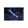 Worn Phallus Curved Hollow Strap-on - 8'' / 20 cm - Metallic Blue