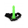 Twisted Hollow Strap-on - 8'' / 20 cm - GitD - Neon Green