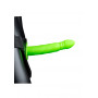 Twisted Hollow Strap-on - 8'' / 20 cm - GitD - Neon Green