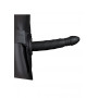 Wearable Phallus Twisted Hollow Strap-on - 8'' / 20 cm - Black