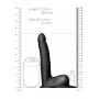 Ribbed Hollow Strap-on with Balls - 8'' / 21 cm - Black