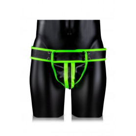 Sospensorio uomo Striped Jock Strap - GitD - Neon Green/Black