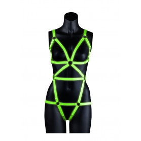 Body bondage Harness - GitD - Neon Green/Black