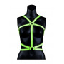 Pettorina bondage body Harness - Glow in the Dark - Neon Green/Black