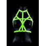 Pettorina bondage Bra Harness - Glow in the Dark - Neon Green/Black