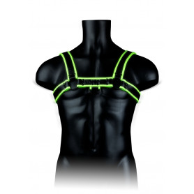 Imbragatura uomo fosforescente Chest Bulldog Harness - GitD - Neon Green/Black