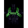 Pettorina sadomaso fosforescente Buckle Bulldog Harness - GitD - Neon Green/Black