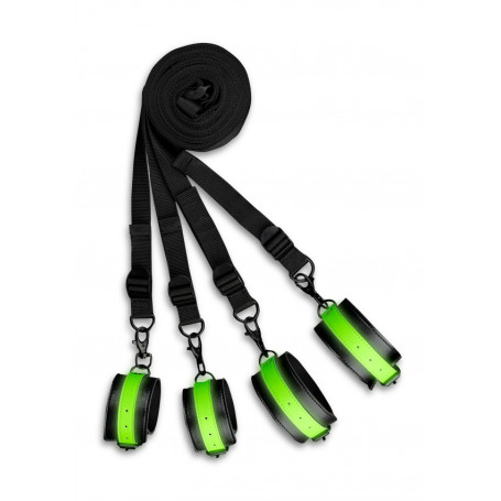 Bed Bindings Restraint Kit Neon Green/Black