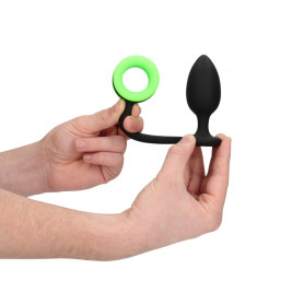 Butt with Cock Ring GitD Neon Green/Black