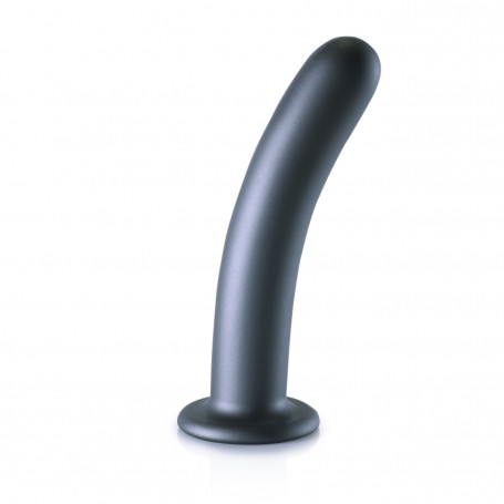 Vaginal dildo with suction cup Smooth G-Spot Dildo 7'' / 17 cm Gun Metal