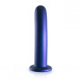 Vaginal dildo with suction cup Smooth G-Spot Dildo 7'' / 17 cm Metallic Blue