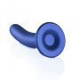 Vaginal dildo with suction cup Smooth G-Spot Dildo 6'' / 14,5 cm Metallic Blue