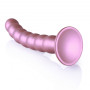 Vaginal dildo with suction cup Beaded G-Spot Dildo 8'' / 20,5 cm Rose Gold