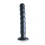 Dildo vaginale con ventosa a sfere Beaded G-Spot Dildo 8'' / 20,5 cm Gun Metal