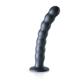 Vaginal dildo with suction cup Beaded G-Spot Dildo 8'' / 20,5 cm Gun Metal