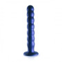 Vaginal dildo with suction cup Beaded G-Spot Dildo 8'' / 20,5 cm Metallic Blue