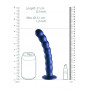 Vaginal dildo with suction cup Beaded G-Spot Dildo 8'' / 20,5 cm Metallic Blue