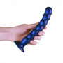 Vaginal dildo with suction cup Beaded G-Spot Dildo 8'' / 20,5 cm Metallic Blue