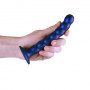 Vaginal dildo with suction cup Beaded G-Spot Dildo 6,5'' / 16,5 CM METALLIC BLUE