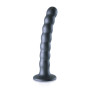 Dildo vaginale con ventosa a sfere Beaded G-Spot Dildo 6,5'' / 16,5 cm Gun Metal