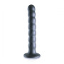 Dildo vaginale con ventosa a sfere Beaded G-Spot Dildo 6,5'' / 16,5 cm Gun Metal