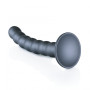 Dildo vaginale con ventosa a sfere Beaded G-Spot Dildo 6,5'' / 16,5 cm Gun Metal