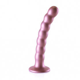 Dildo vaginale con ventosa a sfere Beaded G-Spot Dildo 6,5'' / 16,5 cm Rose Gold