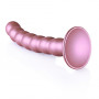 Dildo vaginale con ventosa a sfere Beaded G-Spot Dildo 6,5'' / 16,5 cm Rose Gold