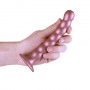 Dildo vaginale con ventosa a sfere Beaded G-Spot Dildo 6,5'' / 16,5 cm Rose Gold